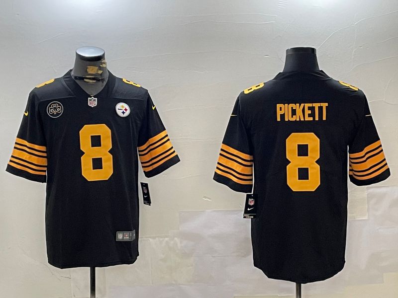 Men Pittsburgh Steelers #8 Pickett Black 2024 Nike Limited NFL Jersey style 3->pittsburgh steelers->NFL Jersey